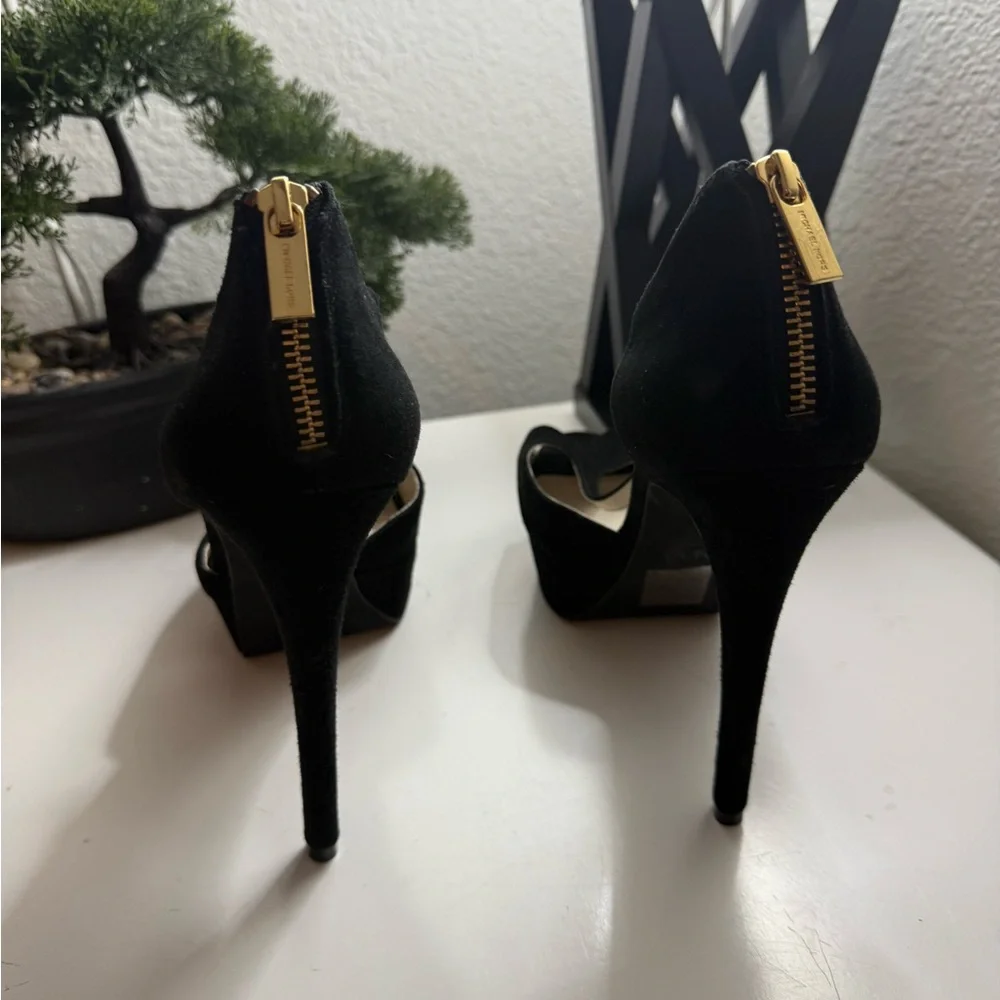 Michael Kors Black Peep Toe Heels - Picture 4 of 6